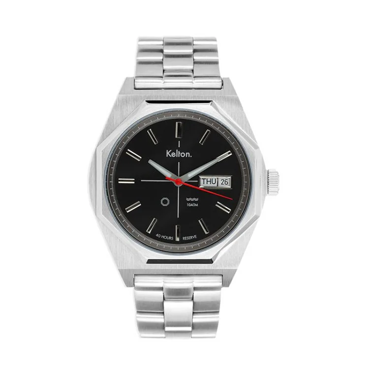 Kelton Octagon Silver Vintage Automatic Watch Face