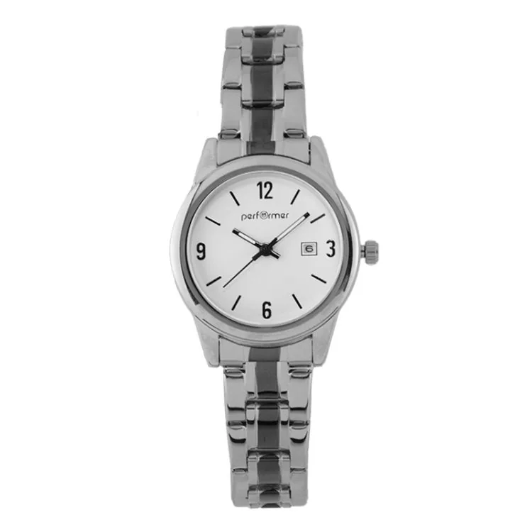 Classic Performer Women's Watch with Two-Tone Black and Silver Metal Strap - 70826812