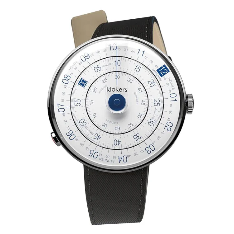 Klokers Watch Face - Klok 01 - Heritage - White & Blue Dial - Black Diamond PU