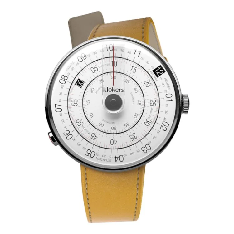 Klokers Watch - Klok 01 - Heritage - White & Gray Dial - Yellow Leather