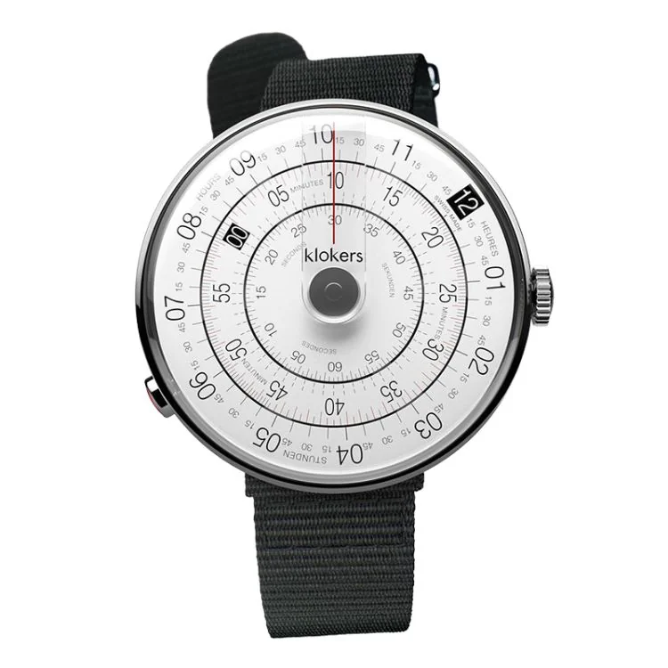 Klokers Watch - Klok 01 - Heritage - White & Gray Dial - Black NATO Strap