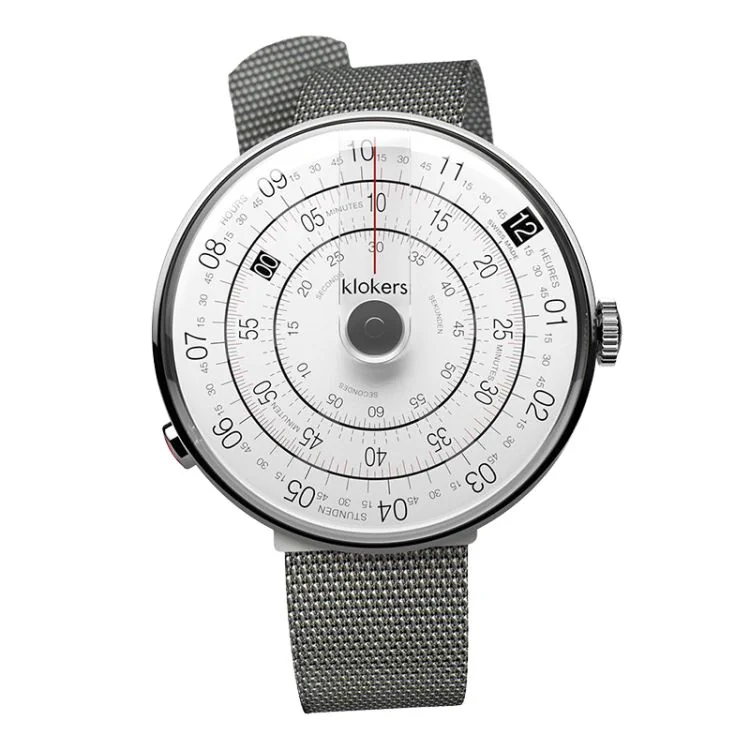 Klokers Watch - Klok 01 - Heritage - White & Gray Dial - Gray Milanese Strap