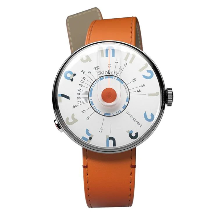 Klokers Watch - Klok 08 - Hypnagogic - Blue Dial - Orange Leather
