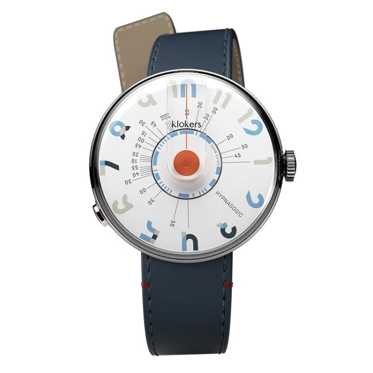 Klokers Watch - Klok 08 - Hypnagogic - Blue Dial - Navy Blue Leather