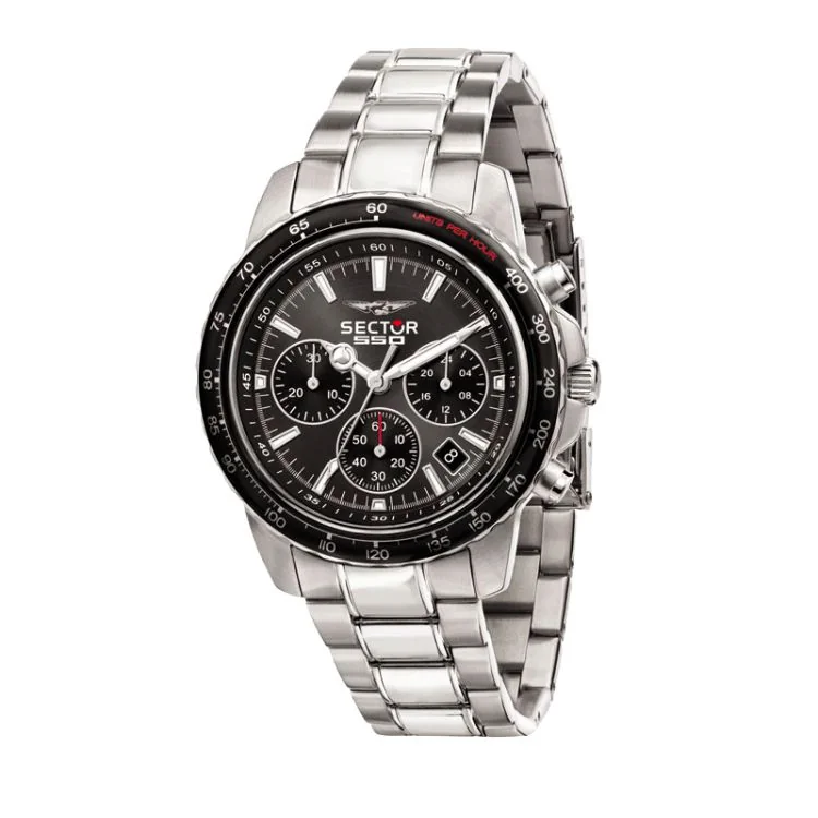 Sector 550 Watch - Vintage - Chronograph - Silver and Black