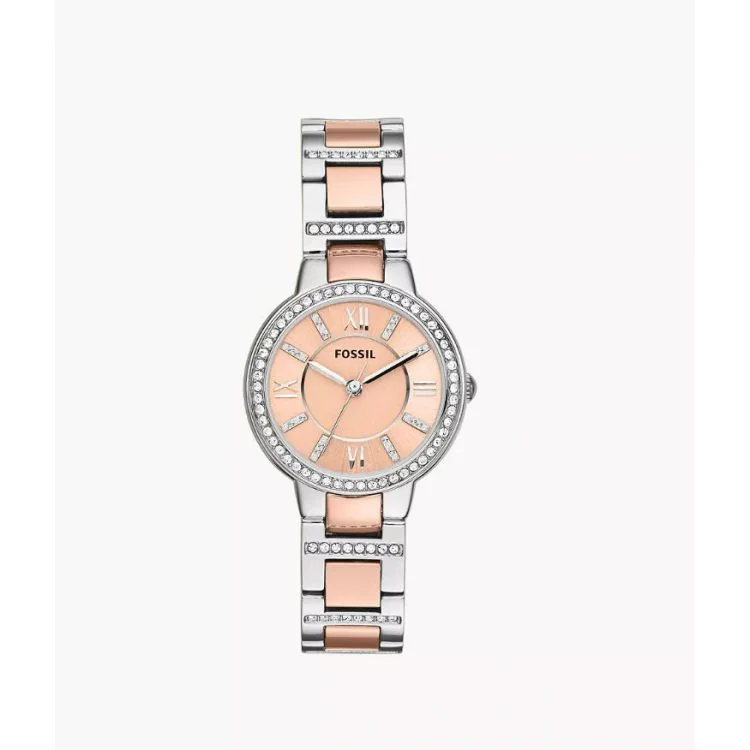 Fossil - Fossil Watch - Virginia - Two-Tone Stainless Steel in Silver and Rose Gold - ES3405