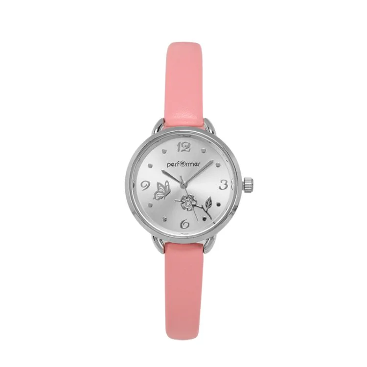 Performer Watch - Butterfly Design - Women's - Pink Leather - 70716912