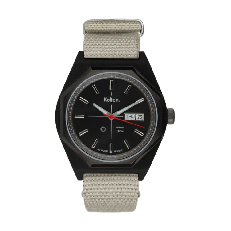 Kelton Watch - Octagon Titanium - Vintage - Automatic - Sand-Colored NATO Strap