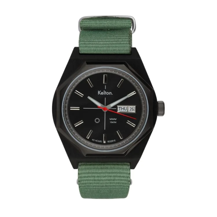 Kelton Watch - Octagon Titanium - Vintage - Automatic - Khaki NATO Strap