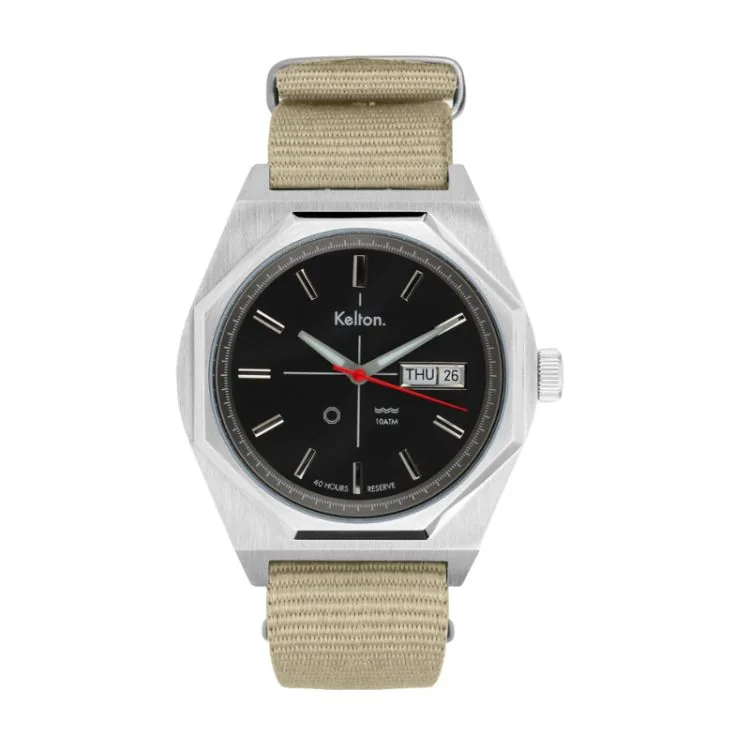 Kelton Watch - Octagon - Vintage - Automatic - Black Champagne NATO Strap
