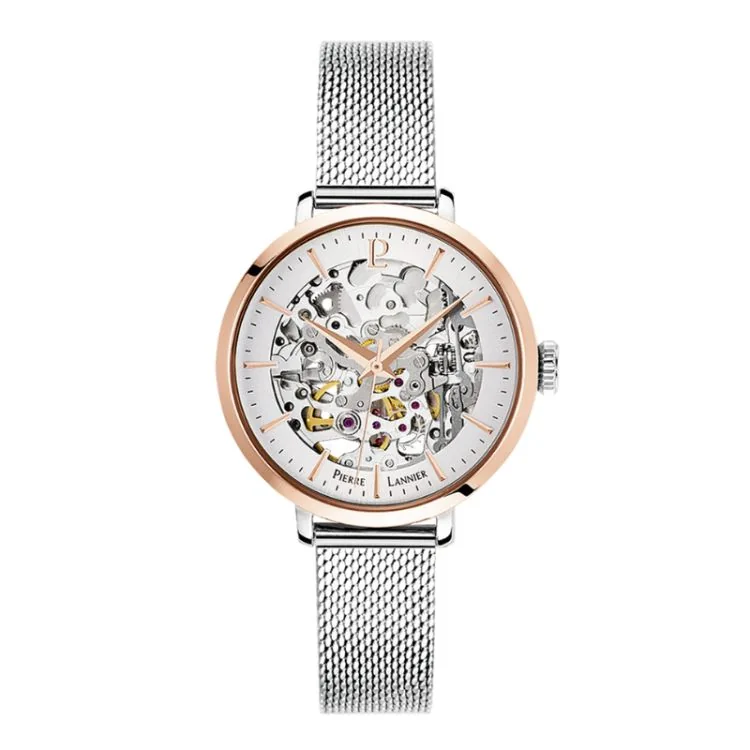 Pierre Lannier - Automatic - Skeleton - Silver Milanese Strap