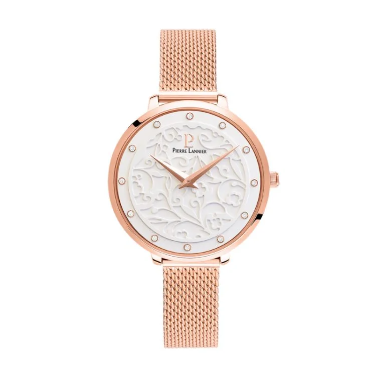Pierre Lannier Watch - Eolia - Rose Gold Milanese Strap