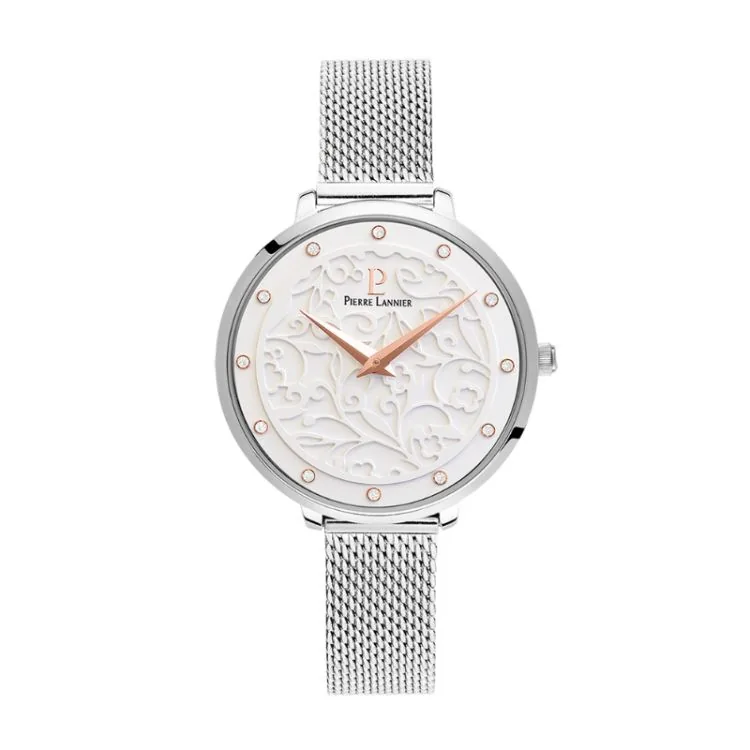 Pierre Lannier Watch - Eolia - Silver Milanese Strap