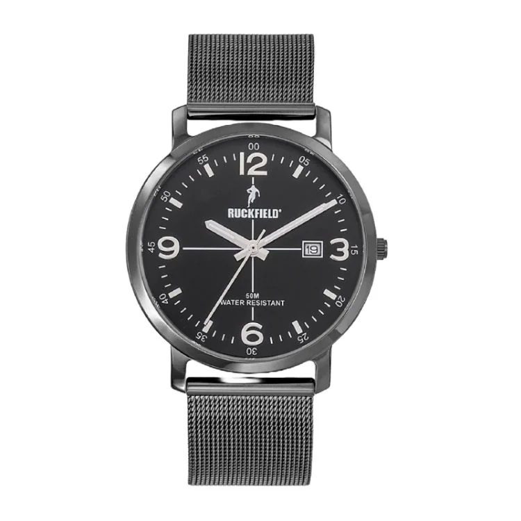 Ruckfield Watch - Rugby - Date - Black Milanese Strap