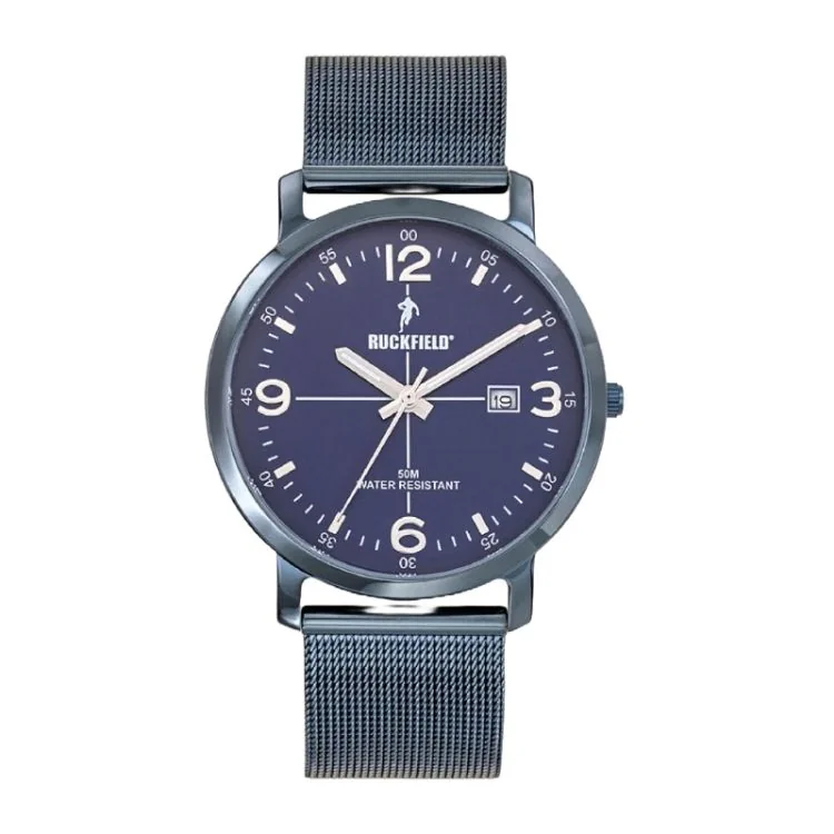 Ruckfield Watch - Rugby - Date - Blue Milanese Strap