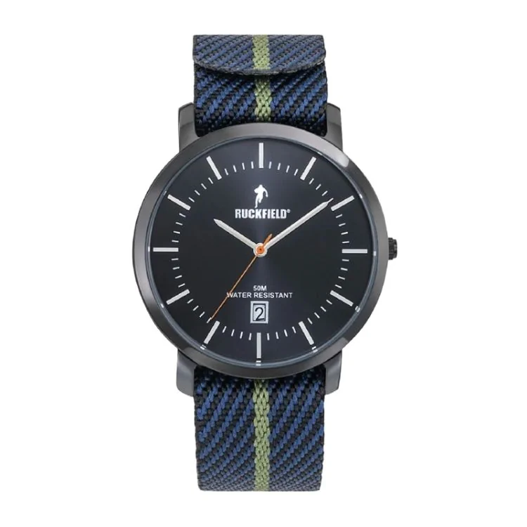 Ruckfield Watch - Rugby - Date - Blue and Green Fabric