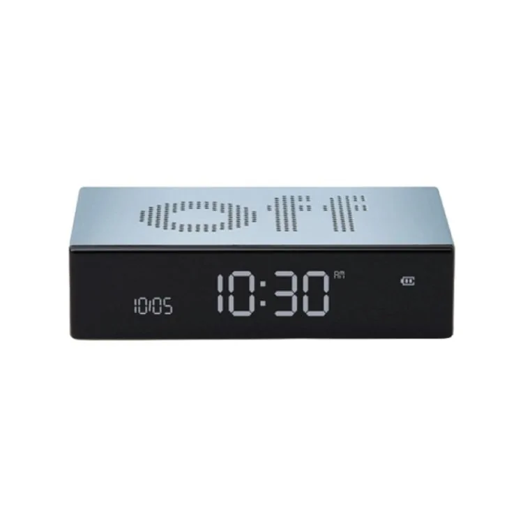 Lexon Alarm Clock - Reversible LCD Alarm Clock - Flip Premium Light Blue