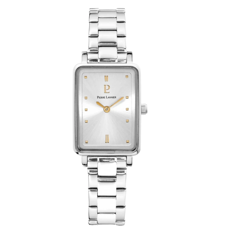 Pierre Lannier Watch - Ariane - Rectangular - Silver-Plated Steel
