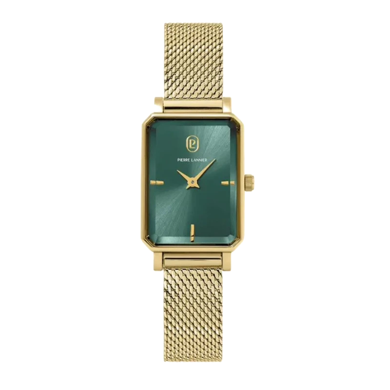 Pierre Lannier Watch - Ariane - Rectangle - Gold and Green
