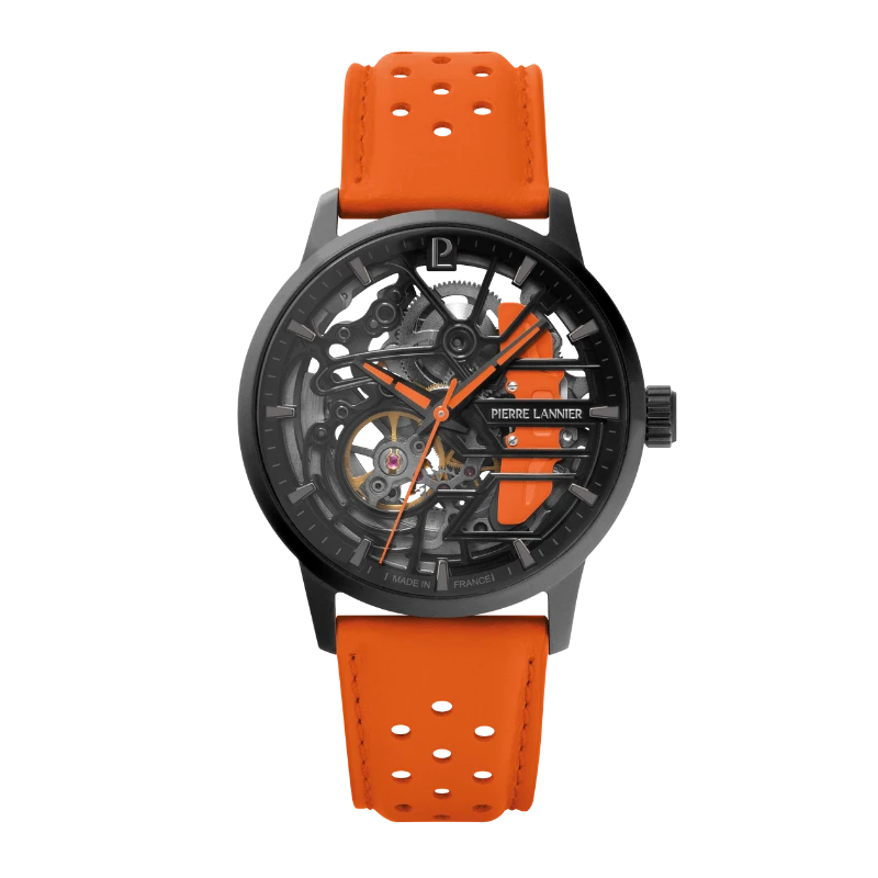 Pierre Lannier Watch - Paddock - Women's - Automatic - Orange Leather