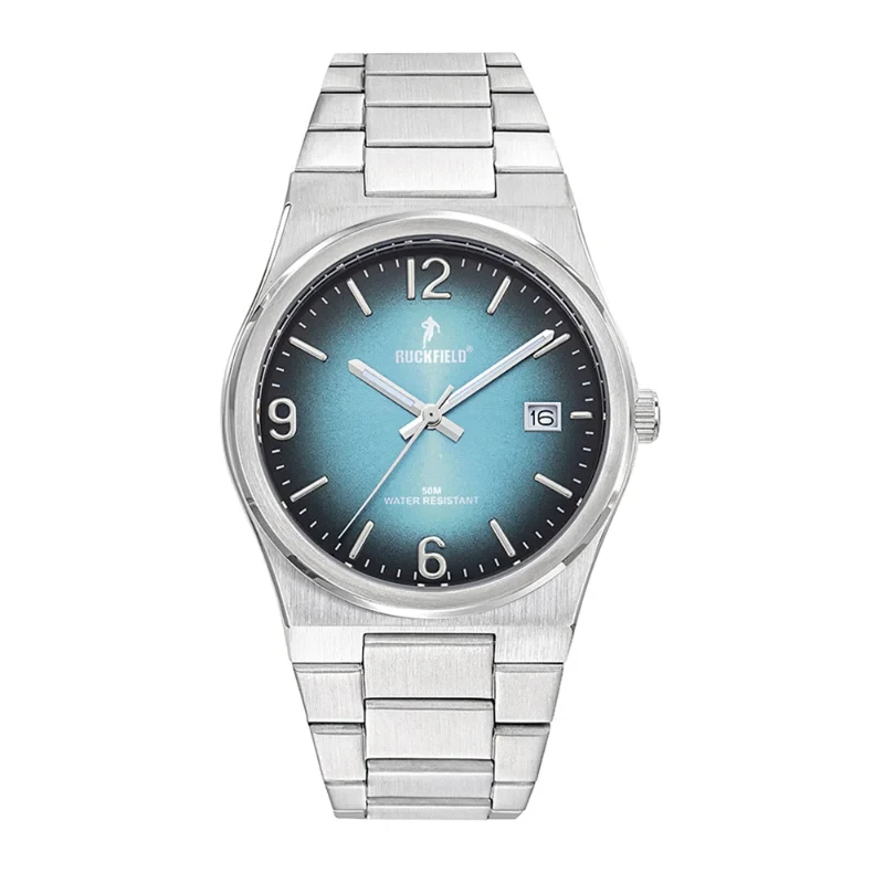 Ruckfield Watch - Silver - Date Display - Silver, Blue, and Black - 685216