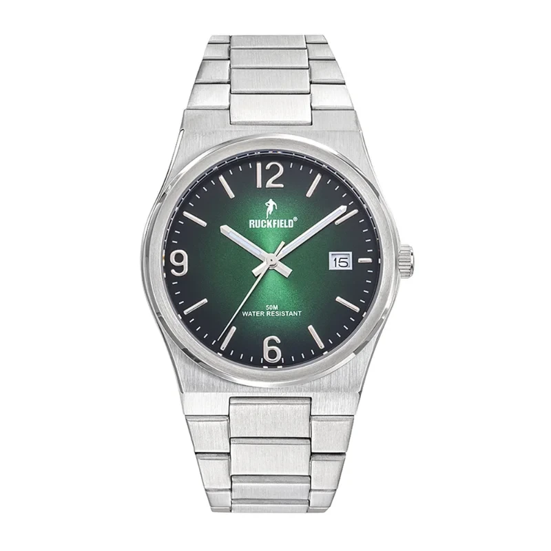 Ruckfield Watch - Silver - Date Display - Silver and Green - 685215