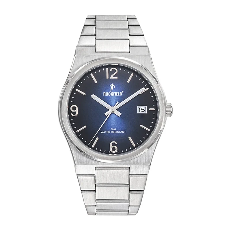 Ruckfield Watch - Silver - Date Display - Silver and Dark Blue - 685219