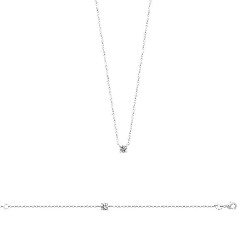18cm Rhodium-Plated 925 Silver Bracelet