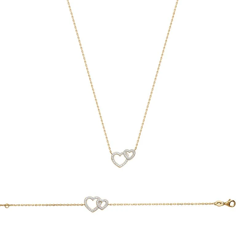750 Gold-Plated Necklace, 3Mic Bic Oz, Micro-Set, 45 cm