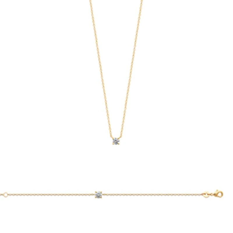750 Oz Gold-Plated Necklace, 45 cm