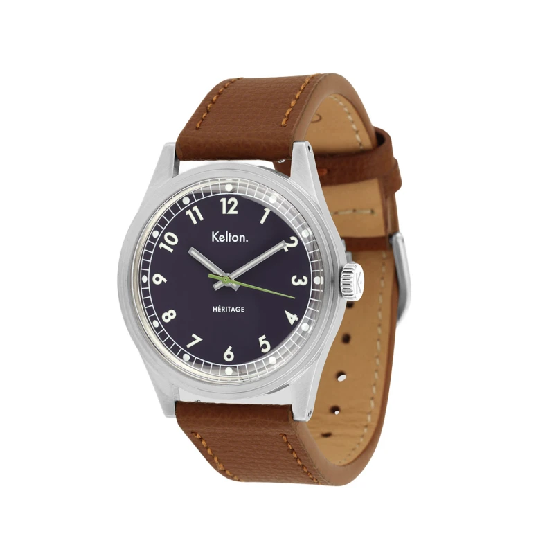 Kelton - Kelton Heritage Navy Epsom Camel Watch I 9126042 I Vintage French Watch