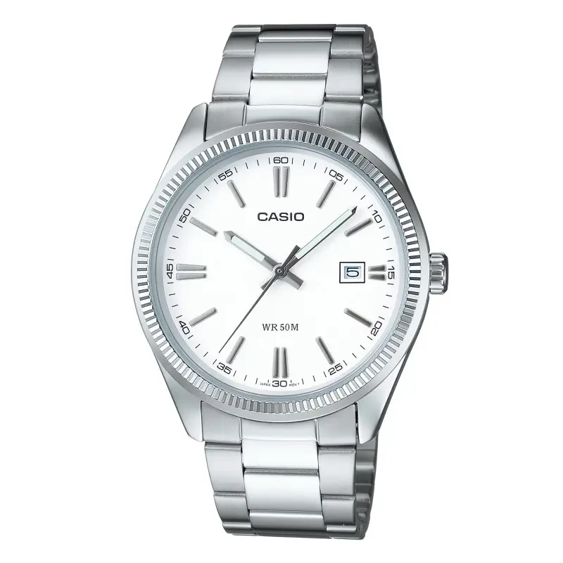 Casio Timeless Silver Watch MTP-1302PD-7A1V, front view
