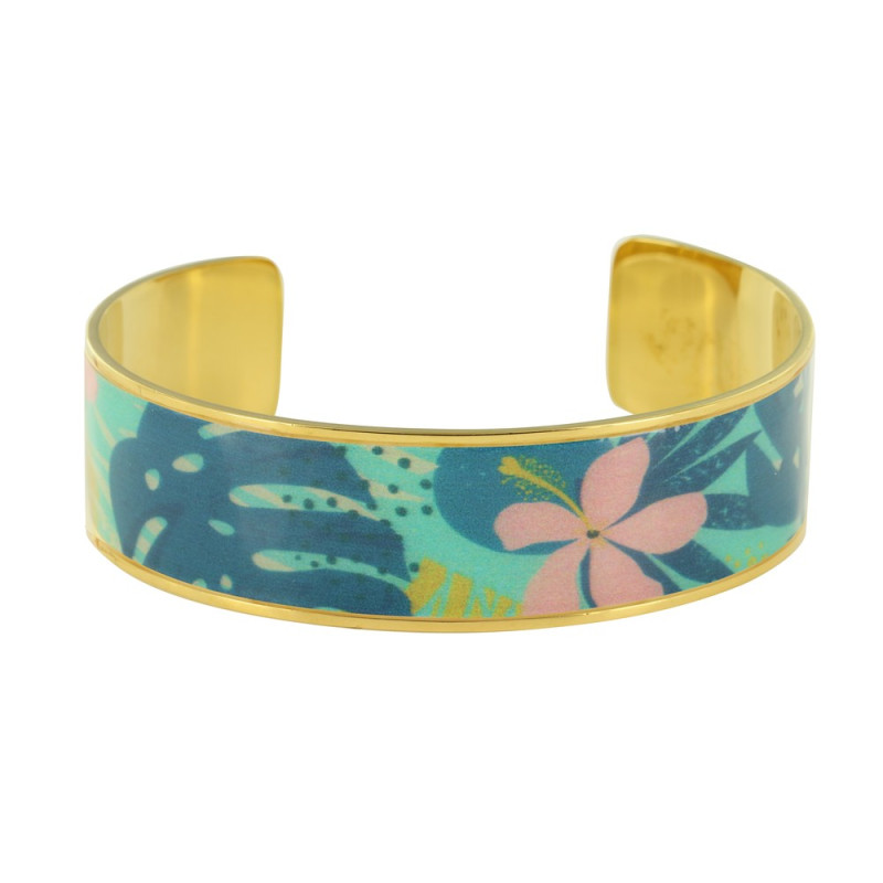 Blue Jungle Enamel Cuff Bracelet