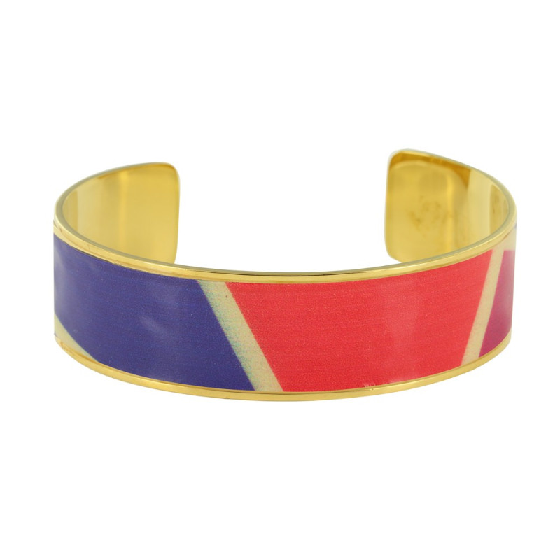 Red and Purple Graphic Enamel Cuff Bracelet