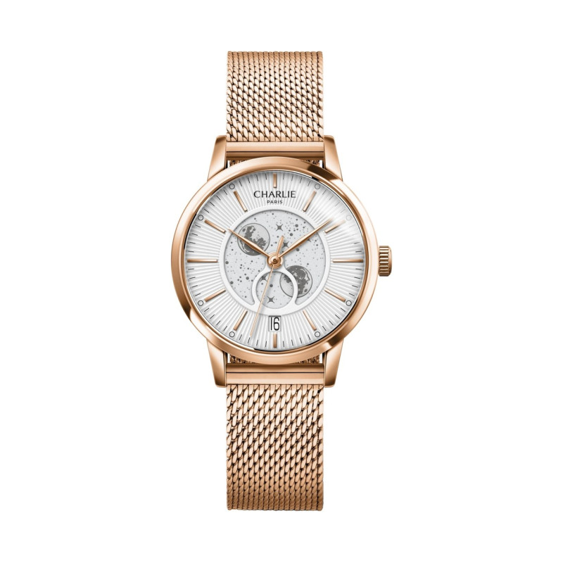 Charlie Paris - SULLY Moon Phase in Rose Gold & White
