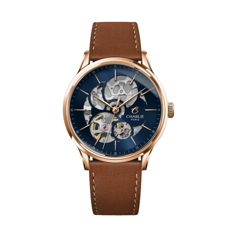 Charlie Paris - INITIAL 36 Openwork Rose Gold/Blue