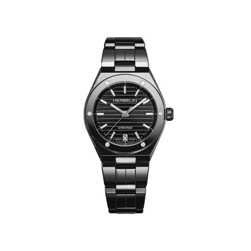 Michel Herbelin Cap Camarat Automatic Watch, Polished Black Ceramic, 1545BCRN14P