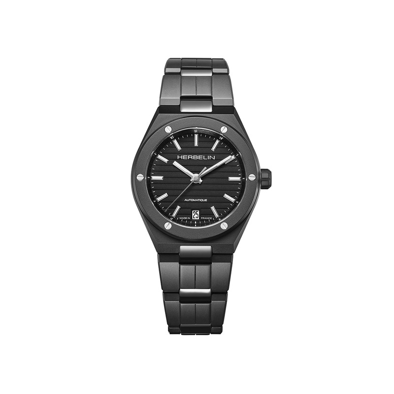 Michel Herbelin Cap Camarat Automatic Watch, Matte Black Ceramic, 1545BCRN14M
