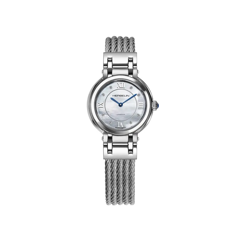 Michel Herbelin Galet Quartz Mother-of-Pearl and Stainless Steel Watch 17430BC89