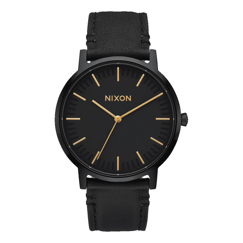 Nixon Watch - Porter Leather - All Black / Gold