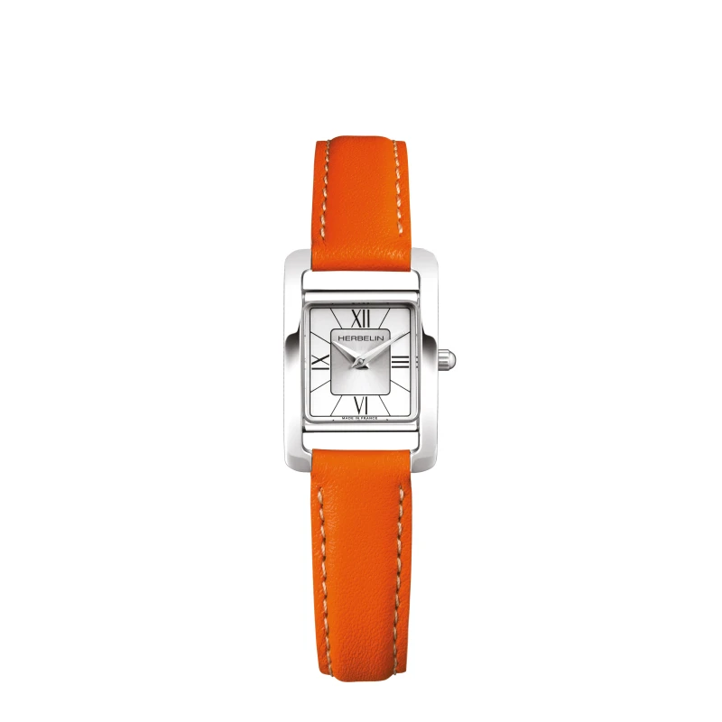 Ve AVENUE – QUARTZ – STEEL & ORANGE LEATHER | Club de la Montre