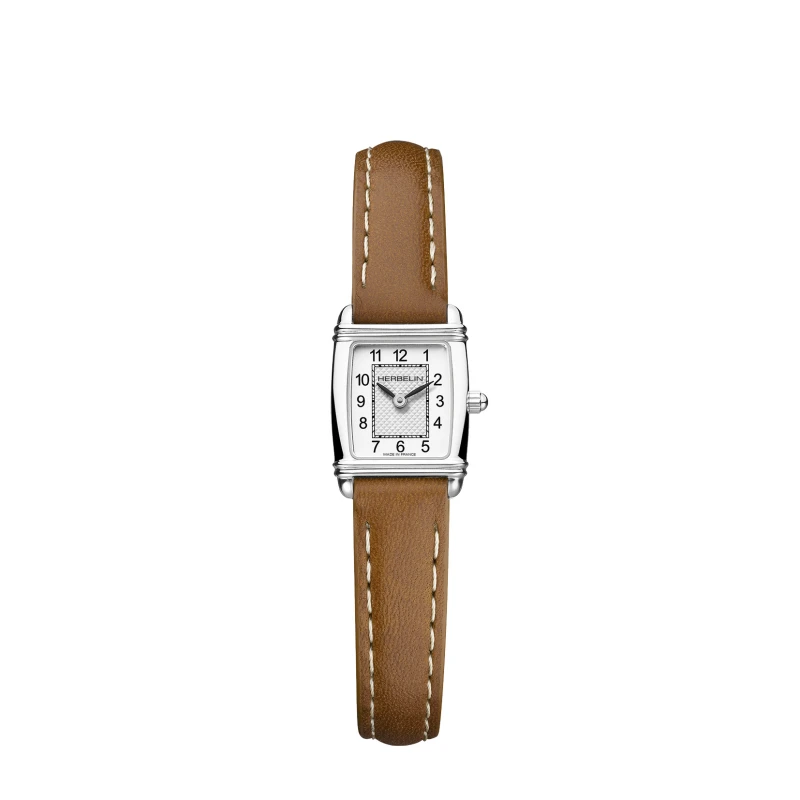 ART DECO – QUARTZ TONNEAU – STEEL & CAMEL LEATHER | Club de la Montre