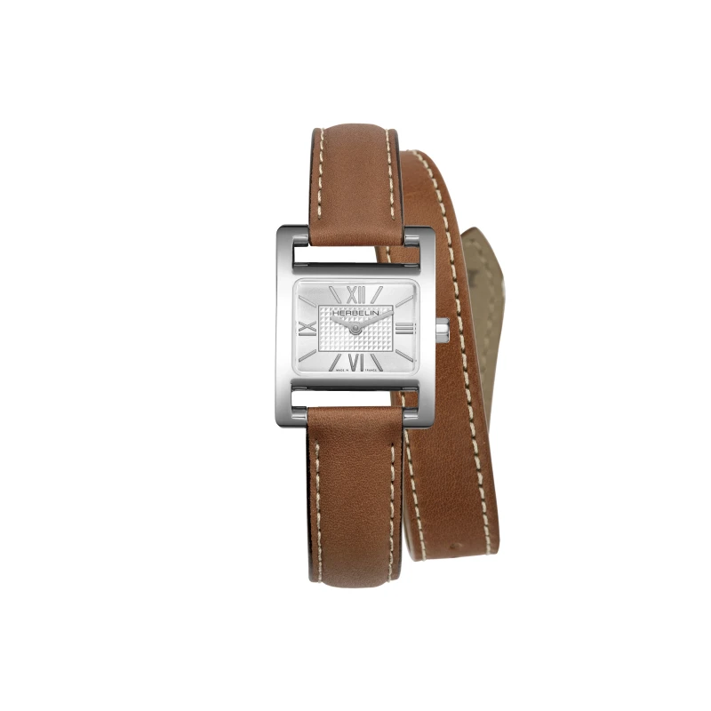 Ve AVENUE – DOUBLE BRACELET – CAMEL LEATHER & INDEX | Club de la Montre