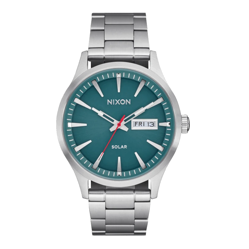 Nixon Watch - Sentry Solar Stainless Steel Silver Jasper | Club de la Montre