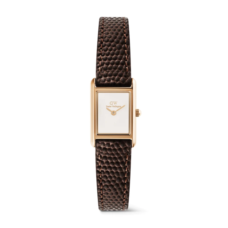 Daniel Wellington Watch - Bound Mini Dark Brown Lizard Rose Gold - 17mm
