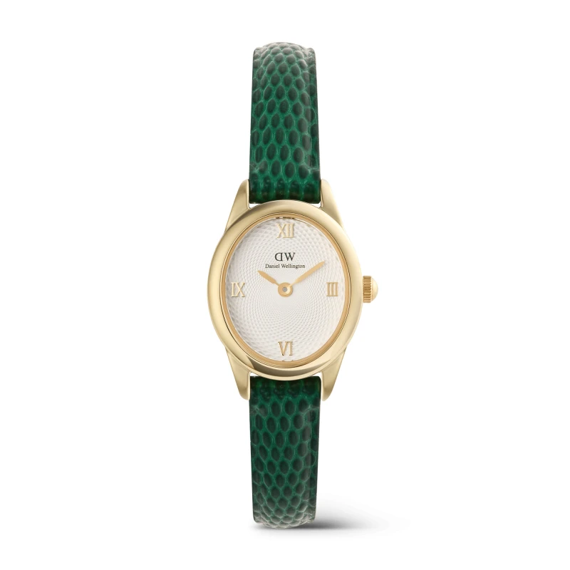 Daniel Wellington Watch - Ophelia Mini Green Lizard White Guilloché Gold