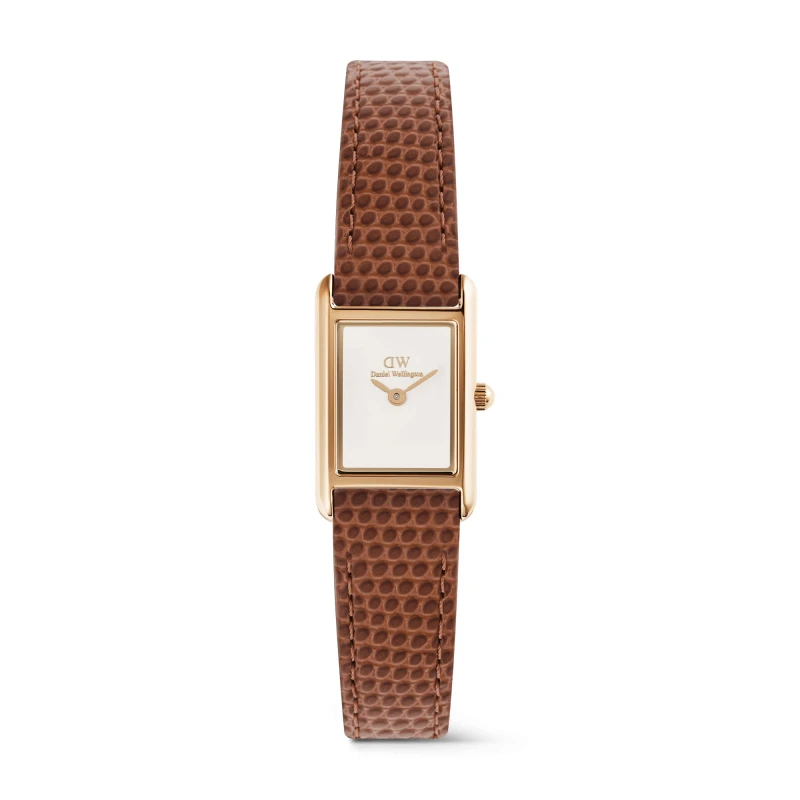 Daniel Wellington Watch - Bound Mini Light Brown Lizard Rose Gold - 17mm