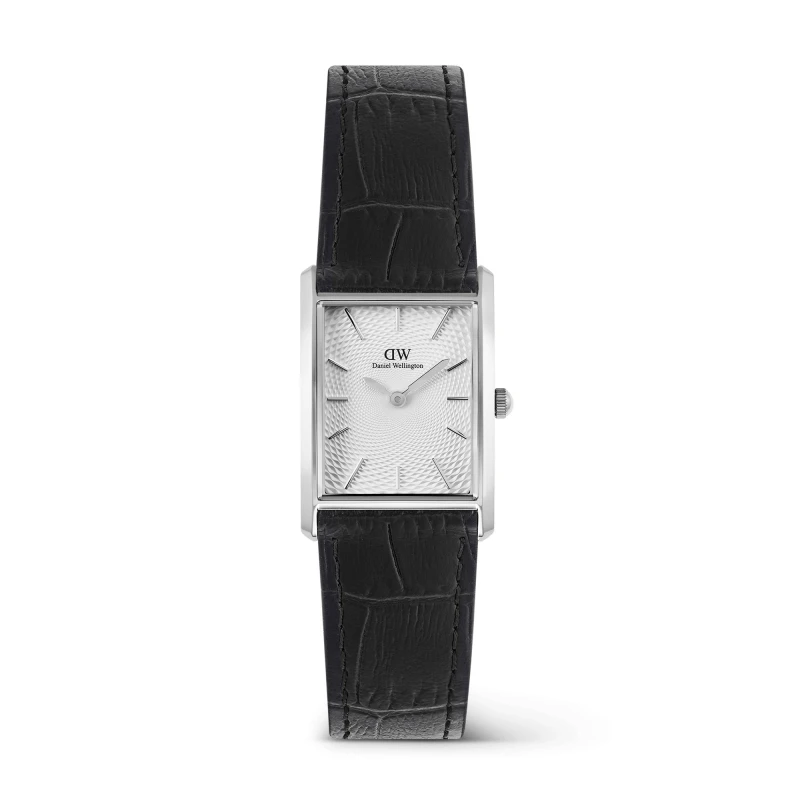 Daniel Wellington Watch - Bound Black Crocodile Guilloché Silver - 22mm