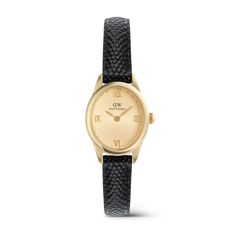 Daniel Wellington Watch - Ophelia Mini Black Lizard Unitone Guilloché Gold