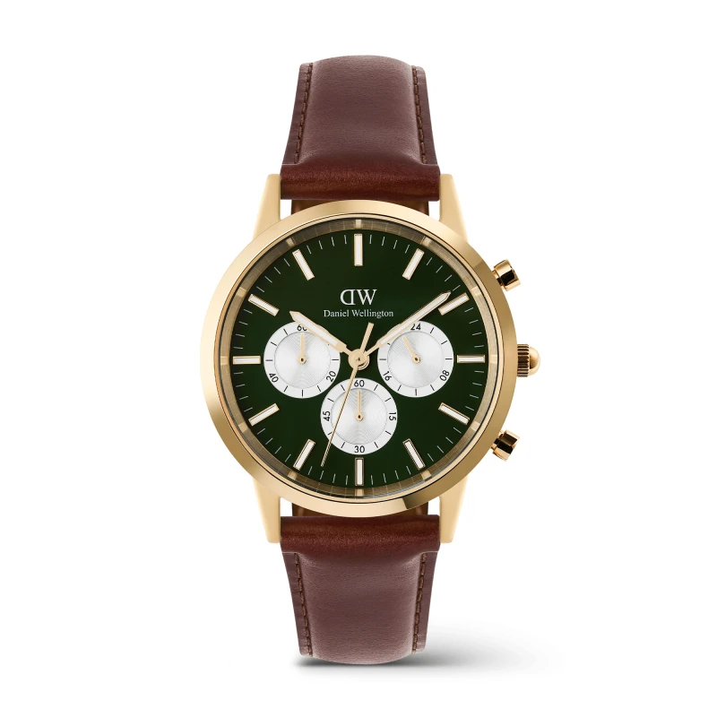 Daniel Wellington Watch - Iconic Chronograph St Mawes Emerald Panda Gold - 42mm